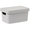 Gifi Rangement|Boîte de rangement avec couvercle grise 3,6 L