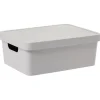Gifi Rangement|Boîte de rangement avec couvercle grise 11 L
