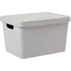 Gifi Rangement|Boîte de rangement avec couvercle grise 17 L