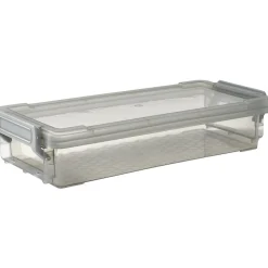 Gifi Rangement|Boîte de rangement avec fermeture à clip gris 4 L