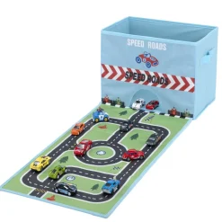 Gifi Rangement|Boîte de rangement avec tapis de jeux circuit ou safari - 2 modèles