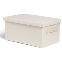 Gifi Rangement|Boîte de rangement coton gris ou beige 36xH17x22cm