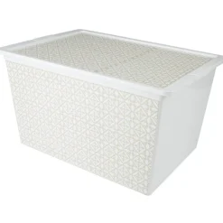 Gifi Rangement|Boîte de rangement Dolce Vita carreau de ciment taupe 50L