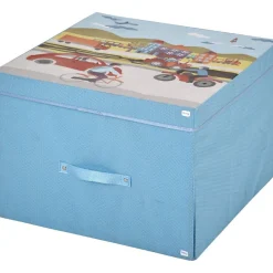 Gifi Rangement|Boîte de rangement 2 en 1 bleue pour enfant