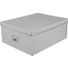 Gifi Rangement|Boîte de rangement en carton gris clair grand modèle