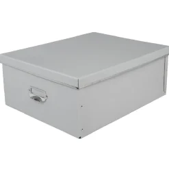 Gifi Rangement|Boîte de rangement en carton gris clair grand modèle