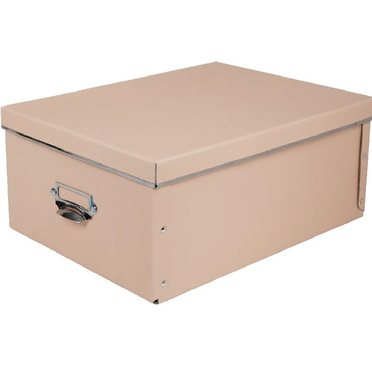 Gifi Rangement|Boîte de rangement en carton rose saumon petit modèle