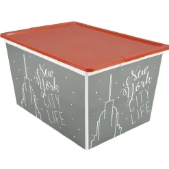 Gifi Entretien Du Linge|Boîte de rangement 50 L design city