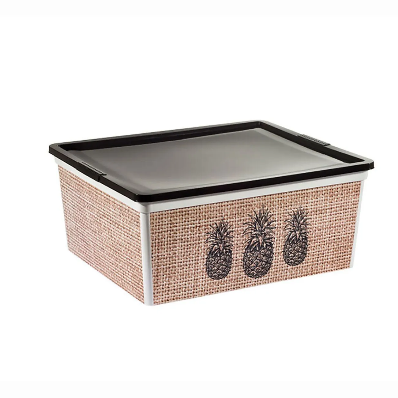 Gifi Rangement|Boîte de rangement motif ananas 18 L