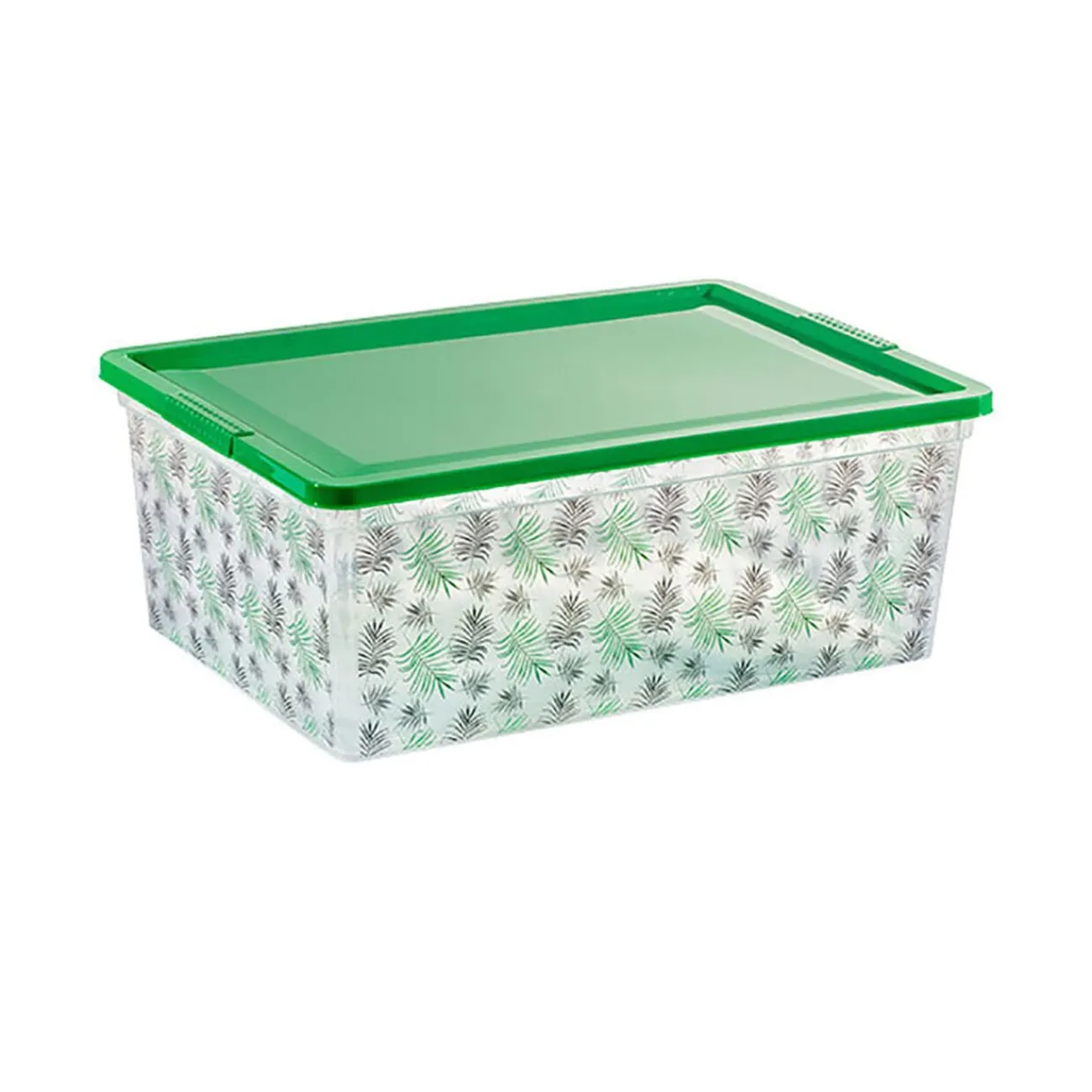 Gifi Rangement|Boîte de rangement motif feuilles de palmier 27 L