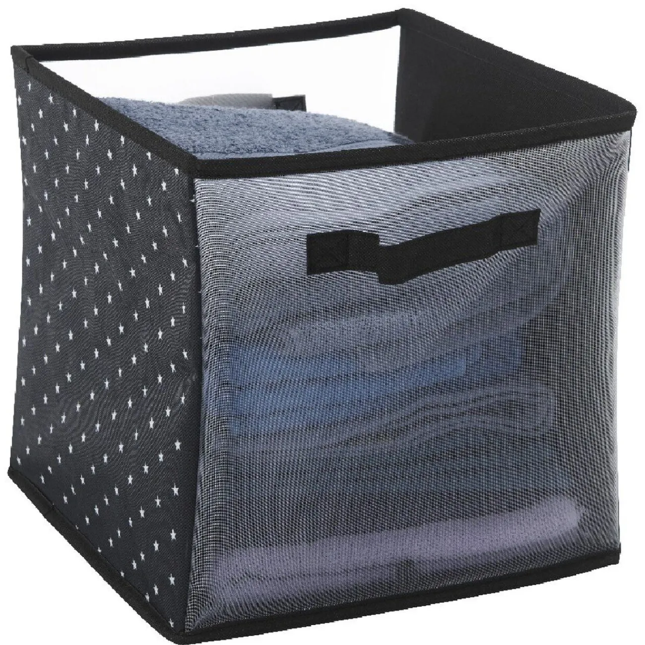 Gifi Rangement|Boîte de rangement noire et blanche motif étoiles