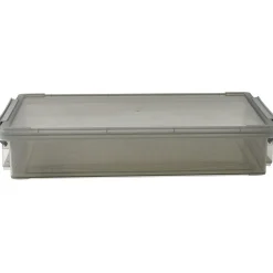 Gifi Rangement|Boîte de rangement noir fumé A4 fermeture clip 4L