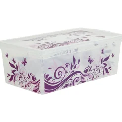 Gifi Rangement|Boîte de rangement plastique 6 L design arabesque