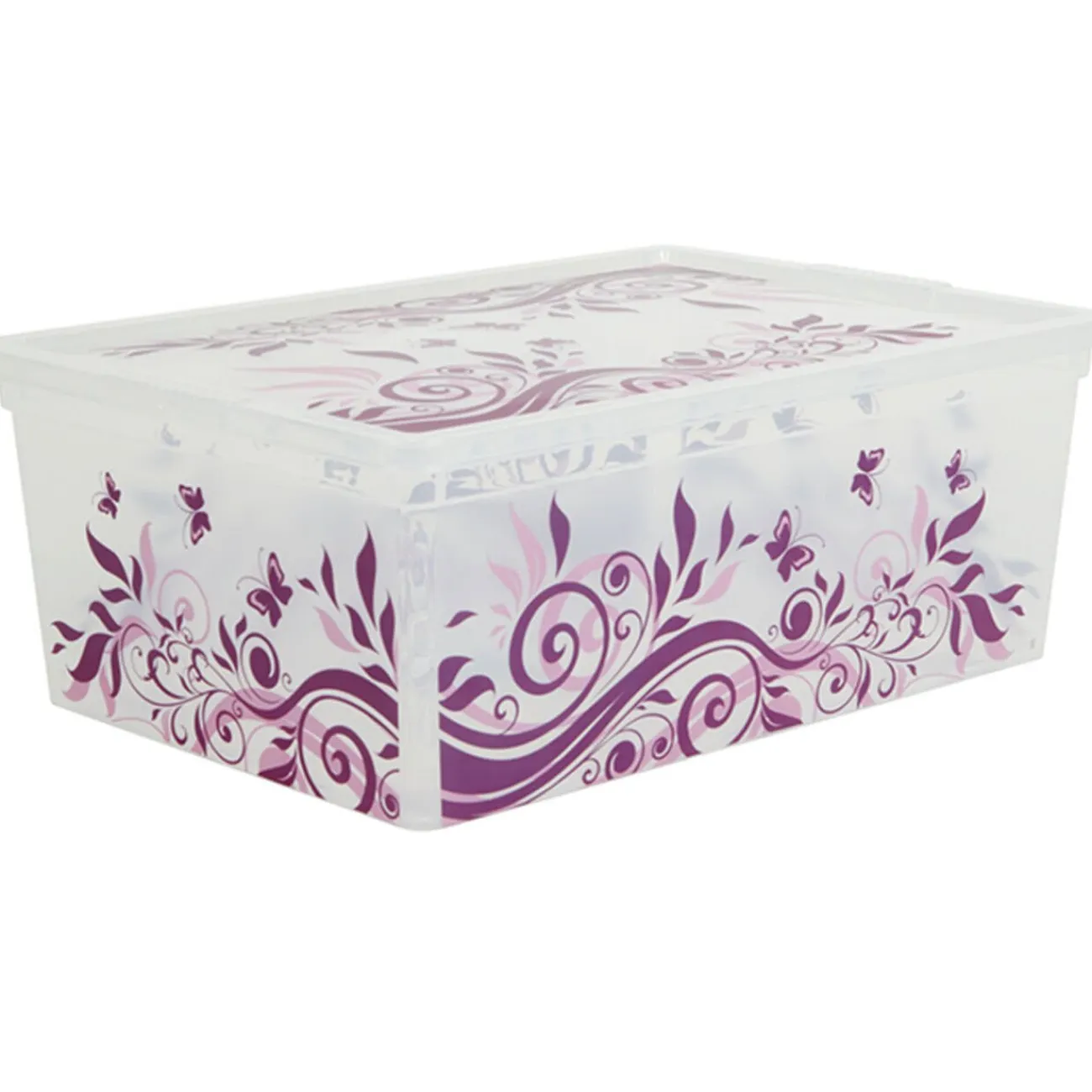 Gifi Entretien Du Linge|Boîte de rangement plastique 10 L design arabesque