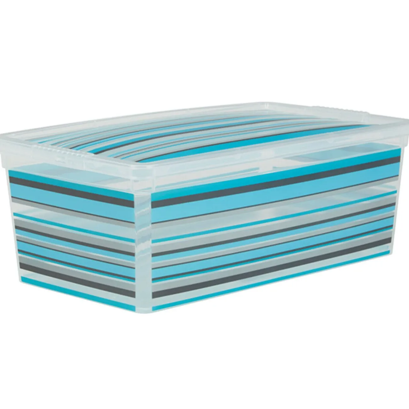 Gifi Rangement|Boîte de rangement plastique 6 L design bayadère