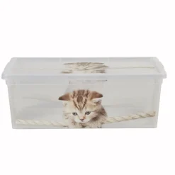 Gifi Entretien Du Linge|Boîte de rangement plastique 2 L design chat ou chiots