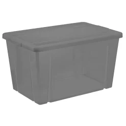 Gifi Rangement|Boîte de rangement transparente gris fumé 54L