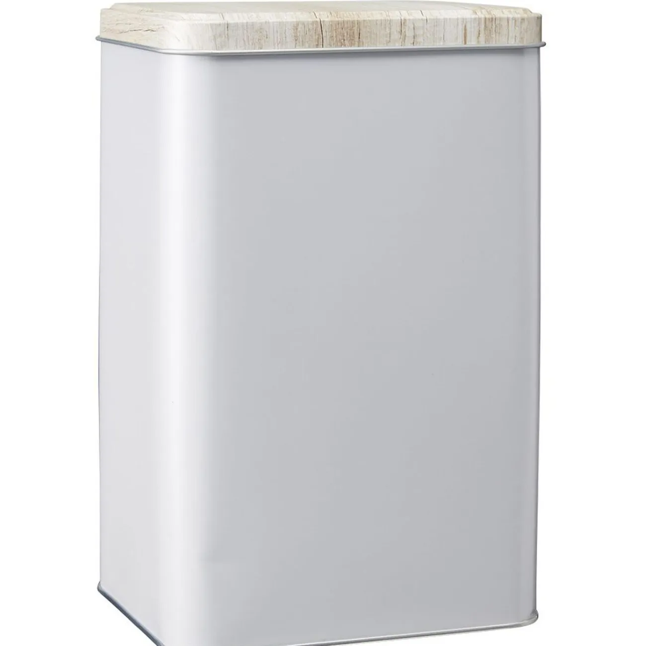 Outlet Gifi Boîte rectangulaire en métal gris avec couvercle effet bois