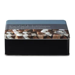 Clearance Gifi Boîte à sucre rectangulaire en métal décorée bleu gris