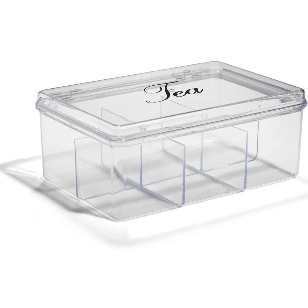 Outlet Gifi Boîte à thé plastique transparent 21,5x15x8,5cm
