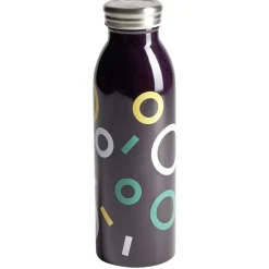 Online Gifi Bouteille isotherme acier noir motif rond 500ml Ø6,7xH21,8cm