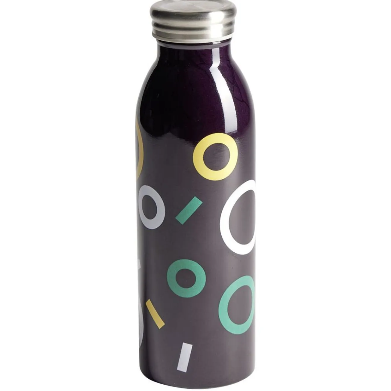 Online Gifi Bouteille isotherme acier noir motif rond 500ml Ø6,7xH21,8cm