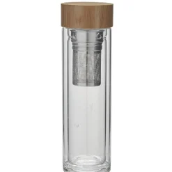 Sale Gifi Bouteille à thé en verre et bambou naturel