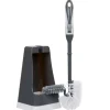 Gifi Equipement Wc^Brosse WC avec support et brossette intégrée noir et blanc