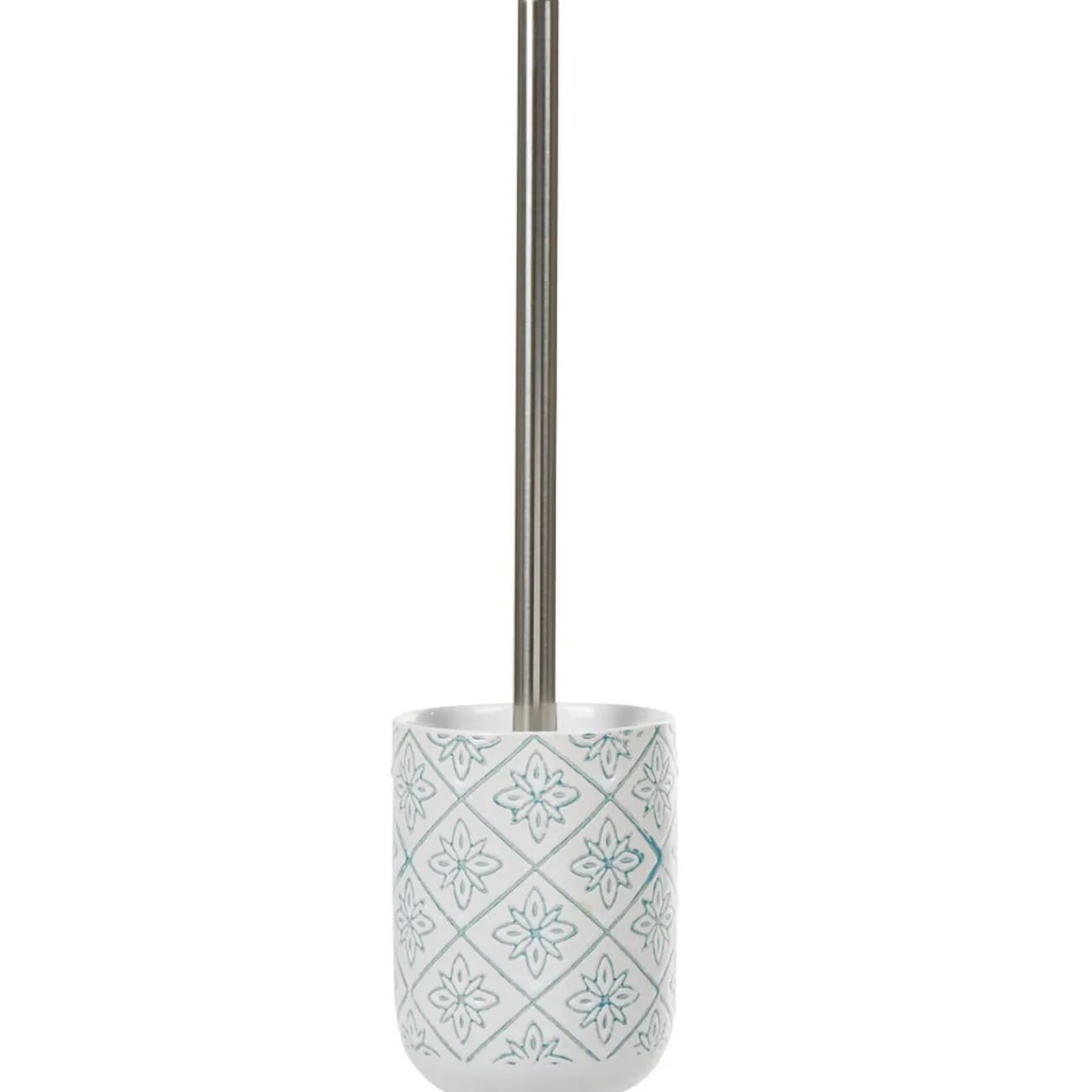 Gifi Equipement Wc^Brosse WC céramique design rosace blanc bleu