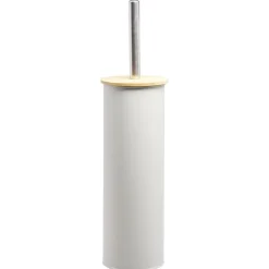 Gifi Equipement Wc^Brosse WC cylindrique bambou et métal gris naturel