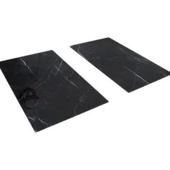 Outlet Gifi Cache plaque de cuisson en verre noir effet marbre 52x30cm