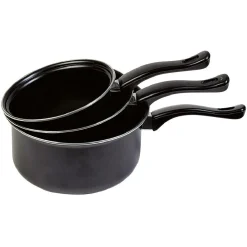 Online Gifi Casserole acier noir - Lot de 3 - Tous feux sauf induction