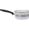 Best Gifi Casserole anti-adhésive acier émaillé blanc crème et bleu