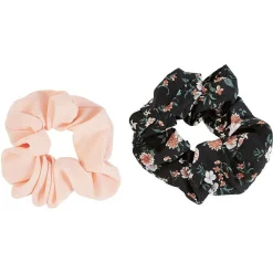 Gifi Beauté^Chouchou en mousseline rose et noir x 2