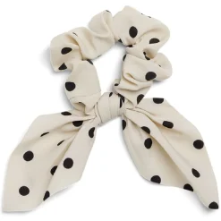 Gifi Beauté^Chouchou foulard beige à pois noirs