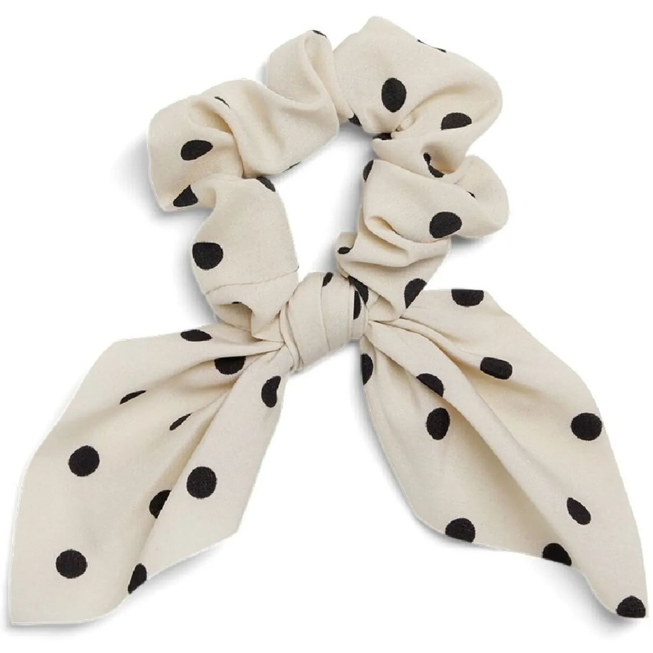 Gifi Beauté^Chouchou foulard beige à pois noirs