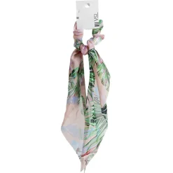 Gifi Beauté^Chouchou foulard rose motif tropical vert et bleu