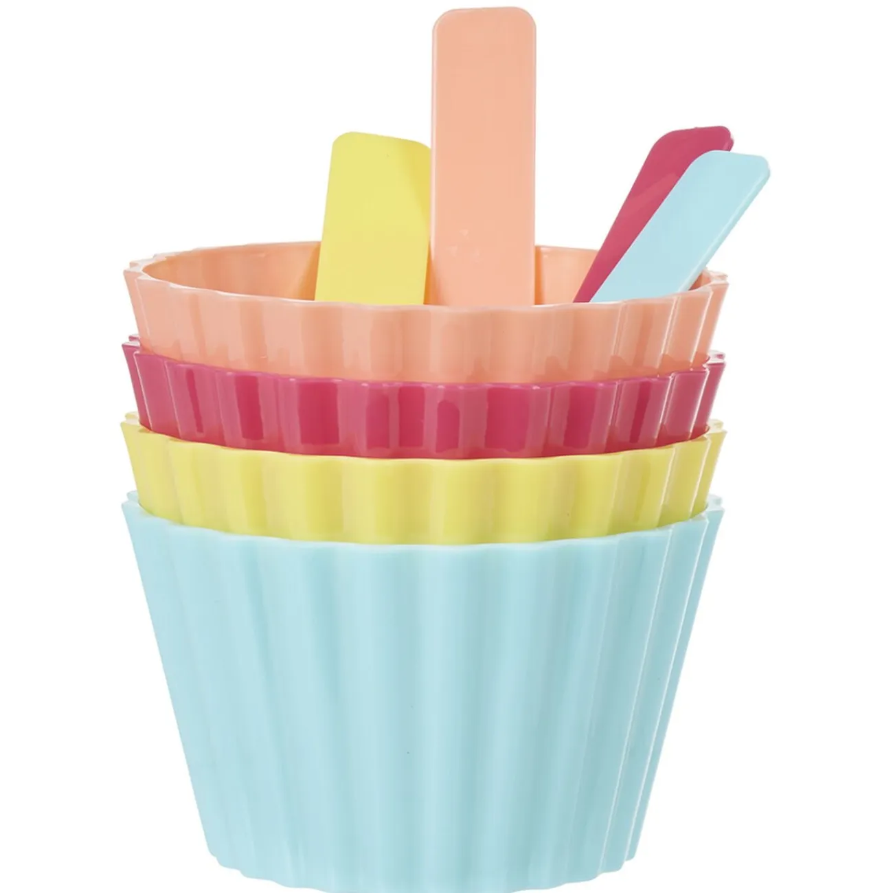 Best Gifi Coupelle à glace avec cuillère multicolore x4