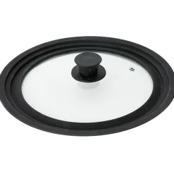 New Gifi Couvercle en verre avec contour silicone noir Ø 30 cm