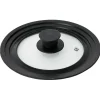 Best Gifi Couvercle en verre avec contour silicone noir Ø 21 cm