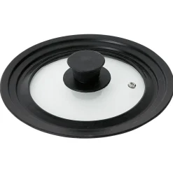 Best Gifi Couvercle en verre avec contour silicone noir Ø 21 cm