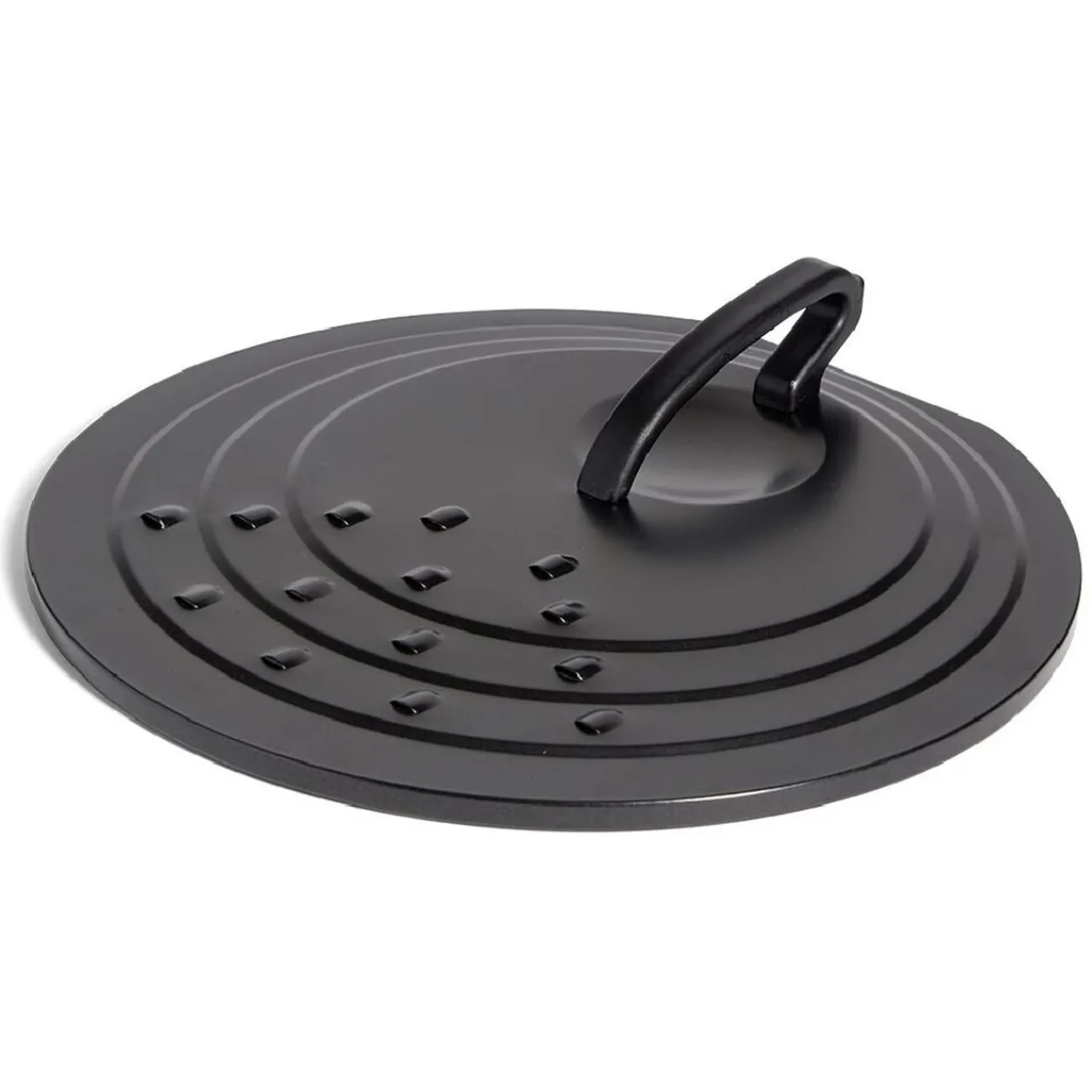 New Gifi Couvercle rond avec poignée acier noir Ø30cm