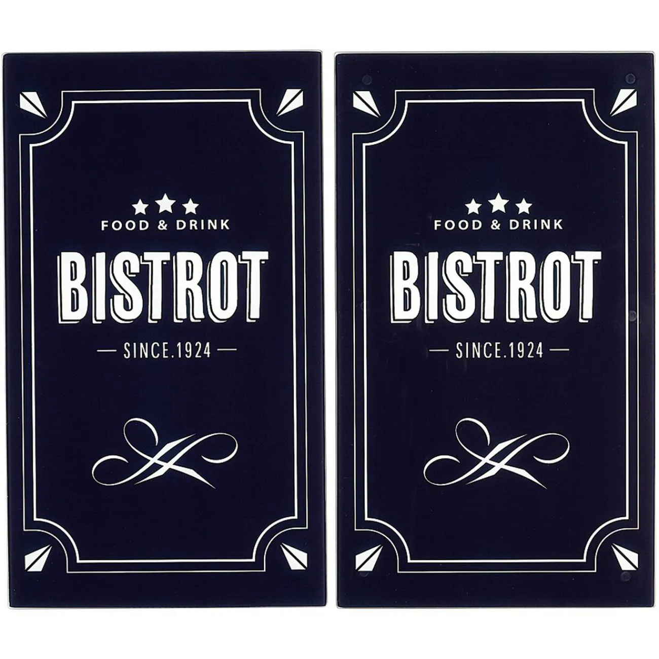 Online Gifi Couvre plaque planche à découper en verre design Bistrot x2