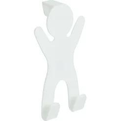 Gifi Rangement|Crochet de porte forme bonhomme gris - 10,5xH.19 cm