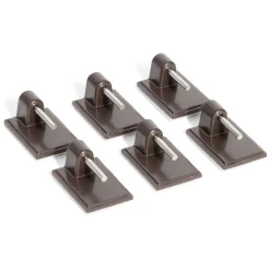 Gifi Quincaillerie^6 crochets adhésifs pour tringle en plastique marron - 17x24 mm