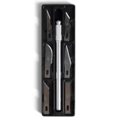 Gifi Outils Bricolage^Cutter de précision 7 lames incluses métal gris