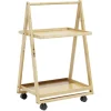 Best Gifi Desserte à roulettes bambou 2 niveaux 50x38xH78cm