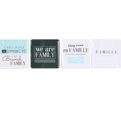 Best Gifi Dessous de verre Famille forme carrée x4