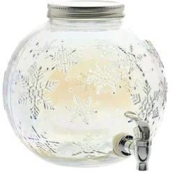 Sale Gifi Distributeur de boisson en verre motif flocons iridescent 5,5L