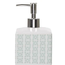 Gifi Aménagement Salle De Bain^Distributeur de savon céramique carreau de ciment blanc vert